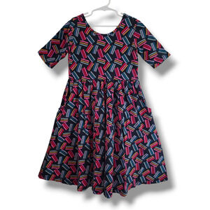 Hanna Andersson Girls 10 140cm Rainbow Pocket Skater Dress